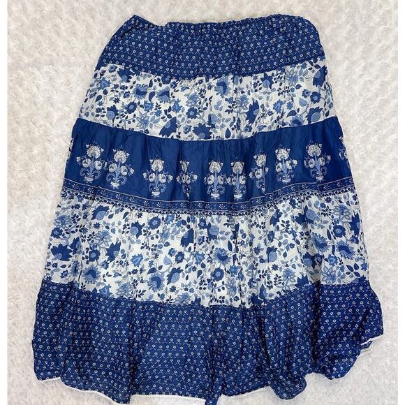 Lauren Ralph Lauren Floral Tiered Boho Maxi Skirt, Peasant, Prairie, XL - Picture 2 of 5